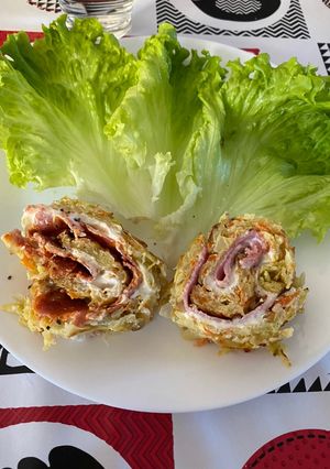 Une photo de Roulé de pommes de terre/carottes/courgettes