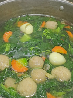 Foto resep Sayur Bayam Bakso