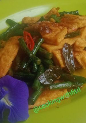 Foto resep Tumis Kacang Panjang dan Tahu Putih kecap Bango