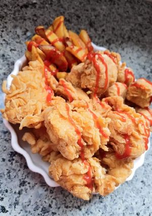 عکسی از دستور مرغ سوخاری پولکی🍗🍗