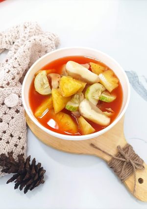 Foto resep Asinan buah (nanas, salak, timun)
