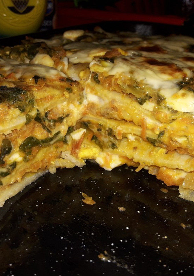 Una foto de • Lasaña con panqueques •
