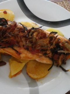 Una foto de Trucha con jamón