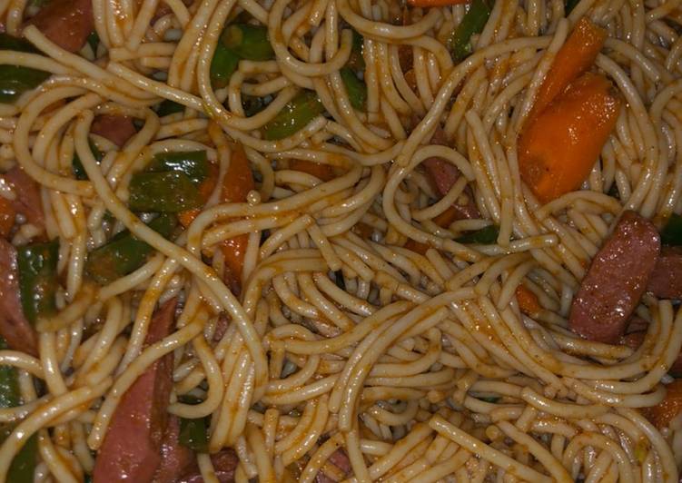 Simple Way to Prepare Homemade Spaghetti and sausage