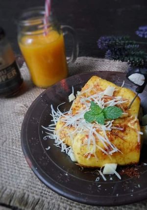 Foto resep Pisang geprek panggang keju tabur gula palem