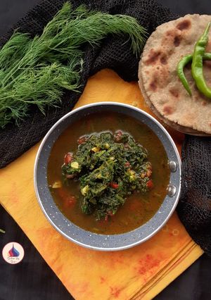 सुवा भाजी सब्ज़ी (recipe of dill leaves sabzi in Hindi) रेसिपी मुख्य फोटो