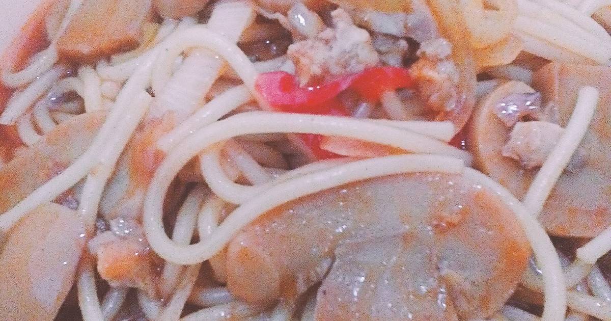  Resep  Spageti ayam jamur spaghetti  with chicken  mushroom  