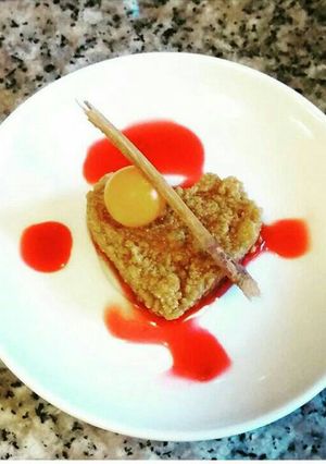Una foto de Miel mesabe con salsa de mora