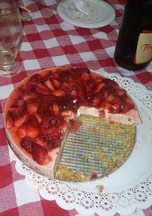 Una foto de Postre de frutilla diferente