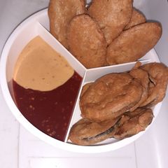 Crispy Fried Brinjal & Potato fitters A picture of Crispy Fried Brinjal & Potato fitters.