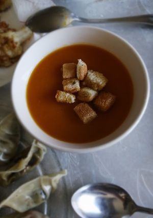 Una foto de Crema de calabaza o zapallo