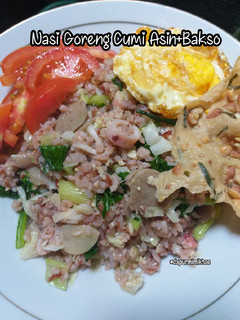 Foto resep 18. Nasi Goreng Cumi Asin+Bakso