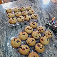 A picture of Fruity Almond Muffins.