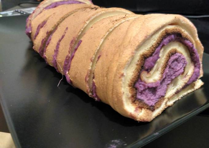Purple sweet potato roll cake