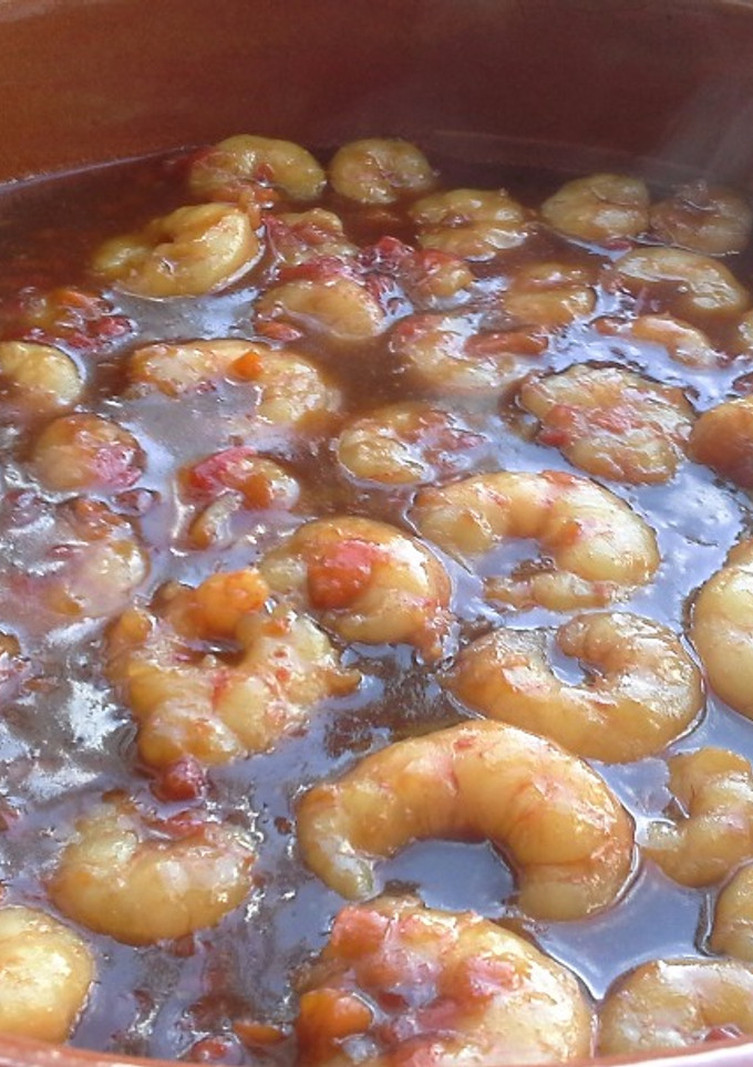 Una foto de Gambas a la cerveza negra