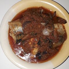 A picture of Scent leaf stew.