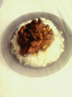 A picture of Chicken Curry and Rice.