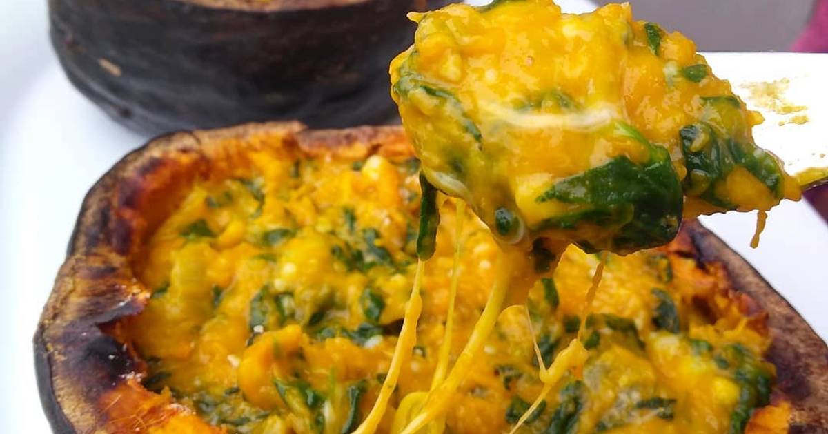 🎃 Zapallo relleno de espinaca y queso🎃 Receta de Martina Salazar Cookpad