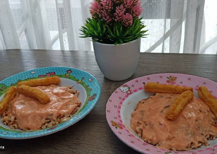 Nasi saos mentai rumahan