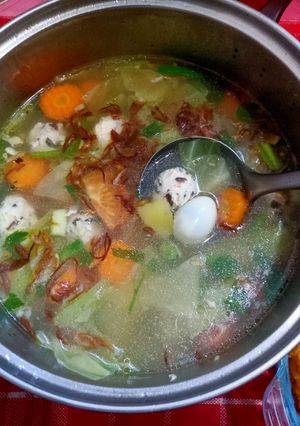 Foto resep Sup Bola-bola Ayam & Telur Puyuh