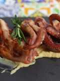 Roasted octopus on fragrant chickpea puree