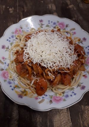 Foto resep Spaghetti soas bbq dan jamur tiram