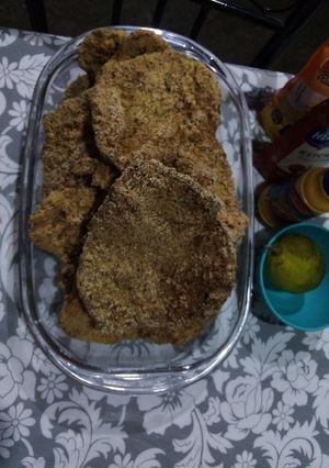 Una foto de Milanesas rebozadas en harina de maíz