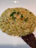 Risotto alle zucchine con formaggio in foglie di castagno