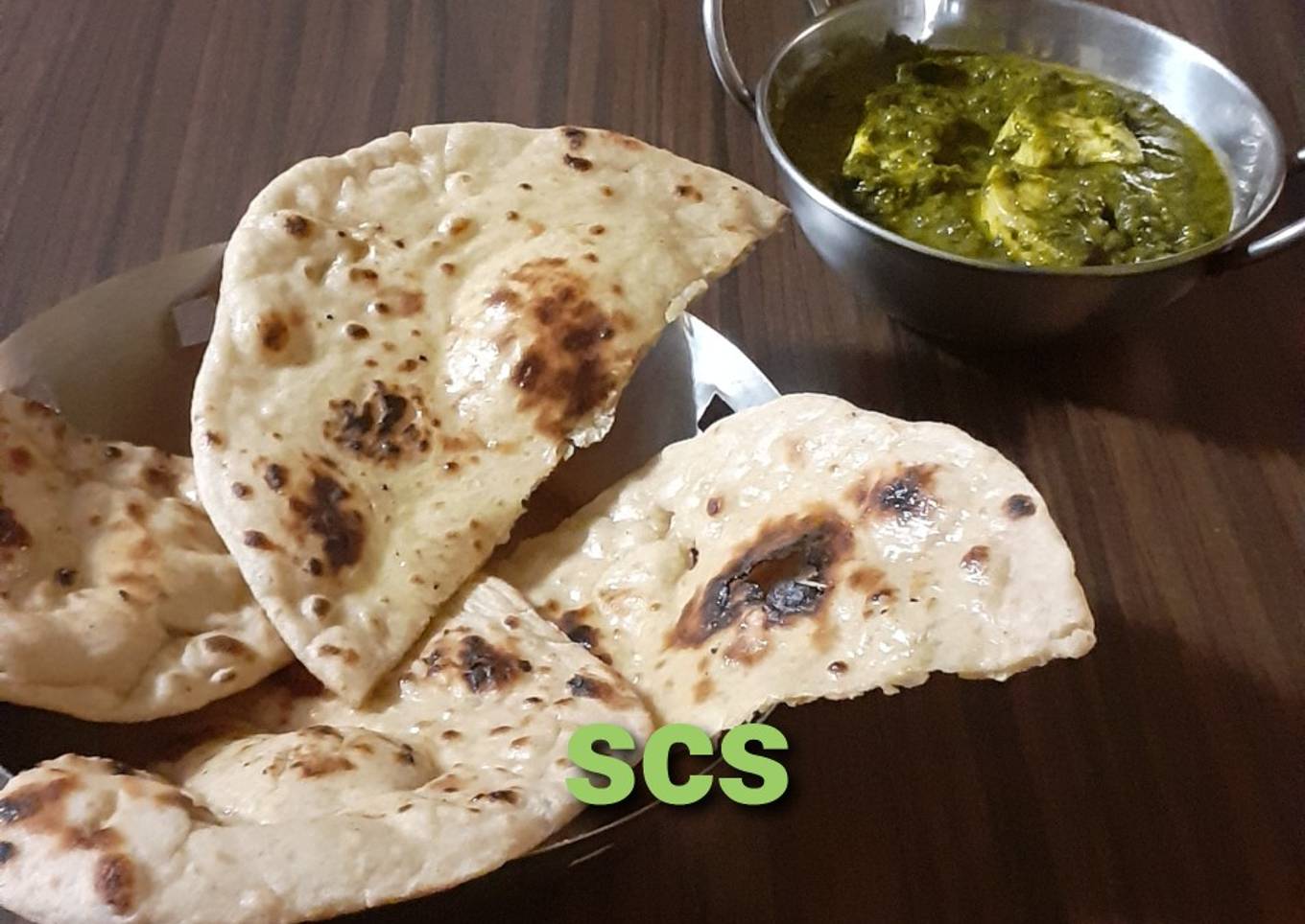 Whole wheat naan on tawa (with yeast)