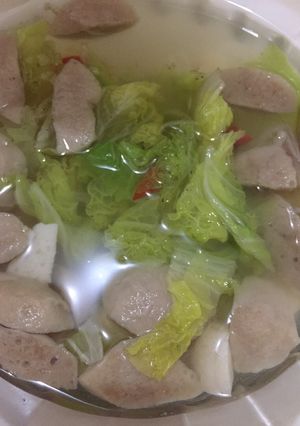 Foto resep Sayur Bening Sawi Putih dan Bakso