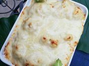 Una foto de queso gratinado de españa
