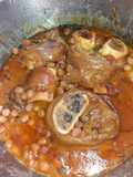 Patas de ternera con garbanzos y pasas 😋