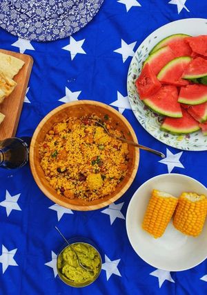 A picture of Summer Soy chunk nutty couscous.