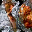 Papillote de salmón y vegetales preparado al vapor