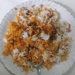 A picture of Prawns Biryani.