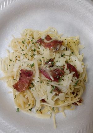 A picture of Pasta carbonara.