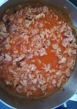 Una foto de Carne en salsa cremosa de tomate y chipotle