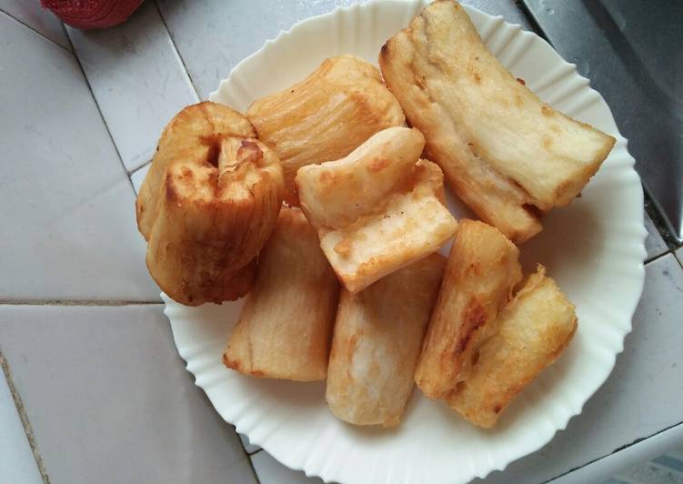 Fried cassava for breakfast