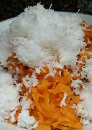 Foto resep Menu diet Real food pengganti nasi ubi jalar serut