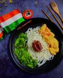 Shrimp Rice Noodles with stir fried vegetables