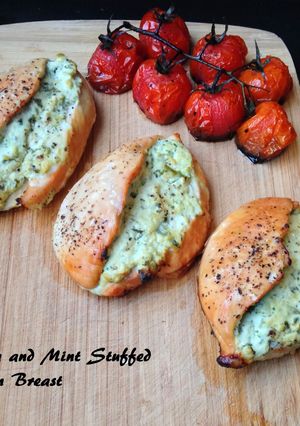 A picture of Ricotta and Mint Stuffed Chicken Breast.