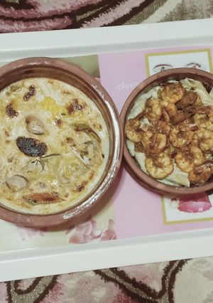صورة لوصفة فيتوتشيني وطاجن سي فود 😍😍