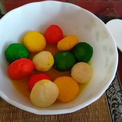 A picture of Tricolor  rasgulla.