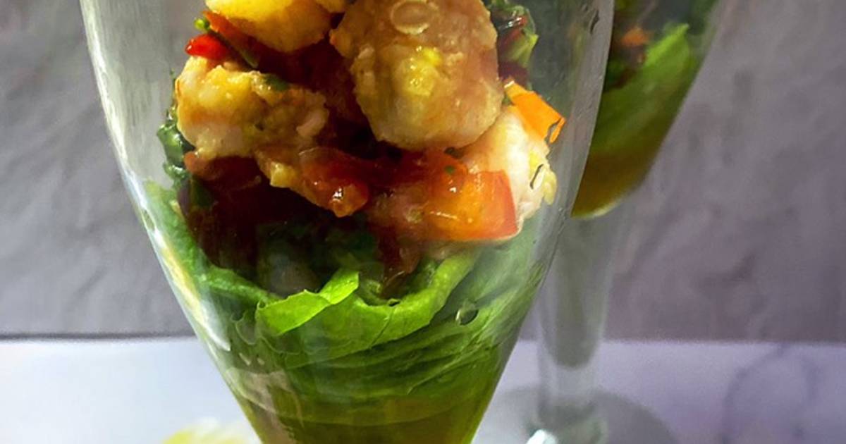 Spicy Prawn Salad with tomato & coriander dressing Recipe by ayndrila dutta Cookpad