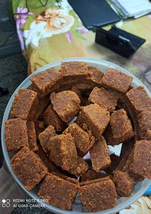 A picture of Gajar Pak/ Gajar Ki Burfi.