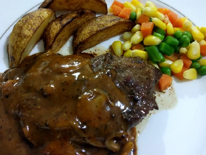 Langkah Gampang Membuat Resep Beef Steak Blackpepper Sauce yang Bisa Manjain Lidah Anti Ribet, Bikin Ngiler