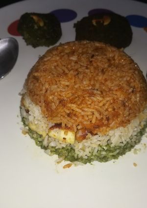A picture of Tiranga pulao.