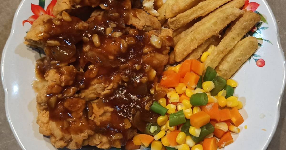 Resep Crispy Chicken Steak with Black Pepper Sauce oleh MeydaMiiyda