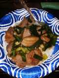 Stir Fried Pork Belly with Spring Onions