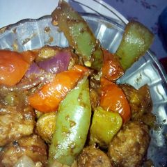 A picture of Chilli soyachunks.